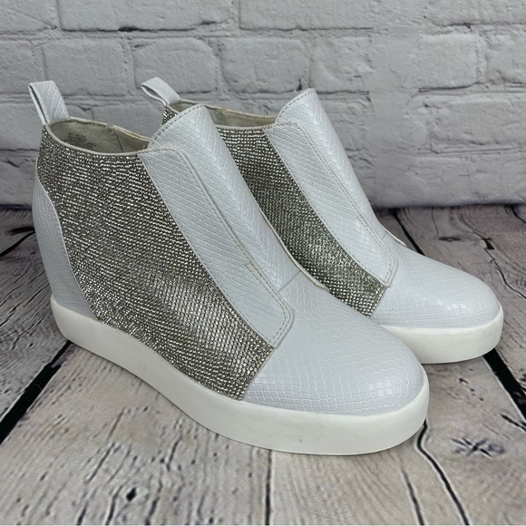 INC International Concepts Shoes - INC International Concepts Wesla Hidden Wedge White Sparkle Women's 9.5 M